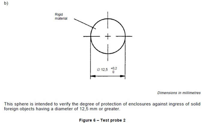 인그레스 테스트에 대한 구내를 위한 IEC 61032 테스트 프로브 2 형태 6 Ф12.5mm 0