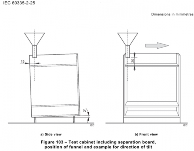 IEC 60335-2-25 그림 102 마이크로 웨브 오븐 테스트를 위한 트렁크와 함께 테스트 캐비닛 1