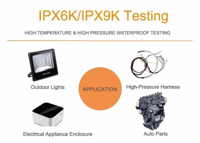 IPX6K9K 물 진입 시험 장비 고열 물분사 스테인리스 약실 1
