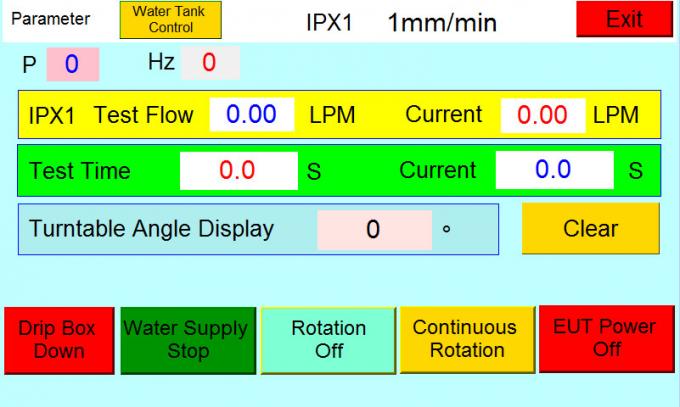 IEC 60529 지적인 물 진입 200mm IPX1 IPX2 비 수직 드립 시험 장비 0